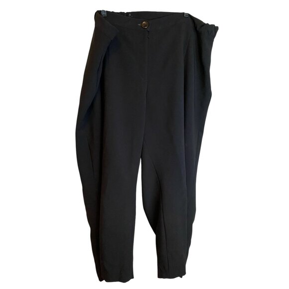 Womens Custom Made Black Relaxed Fit Pants With Elastic Waistband Size 24 - Picture 1 of 7